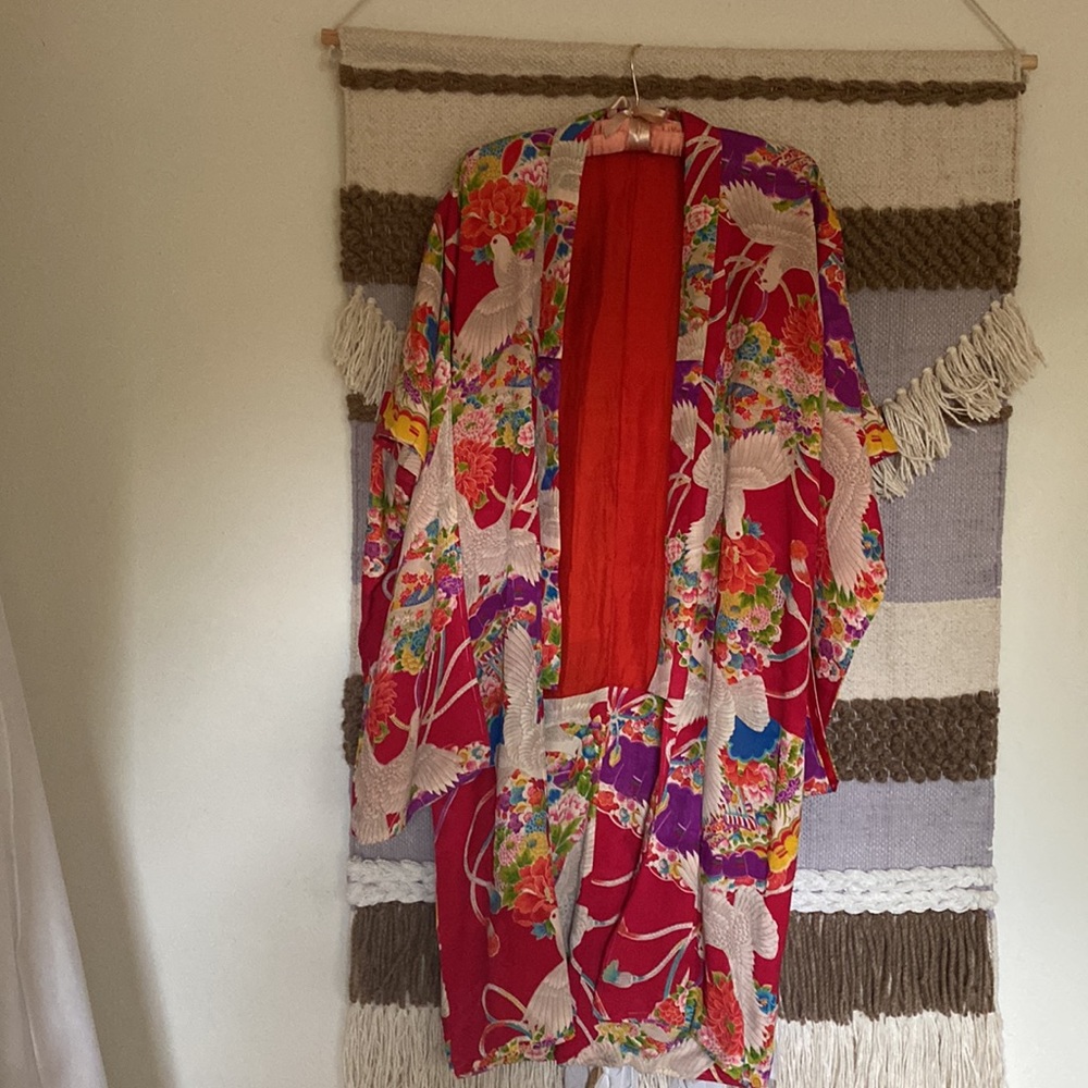 Antique Silk Crepe Kimono Robe